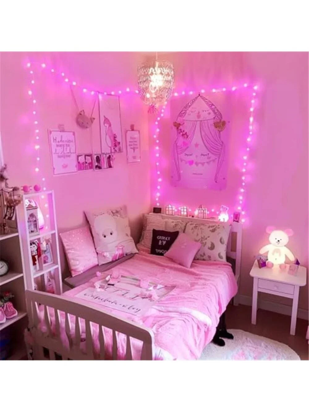 Pink Fairy Lights Battery Operated LED String Lights Bedroom Romantic Decor 16ft